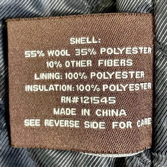 MICHAEL KORS Mens Charcoal Grey Wool Pea Coat Jacket Sz Large - Picture 5 of 6